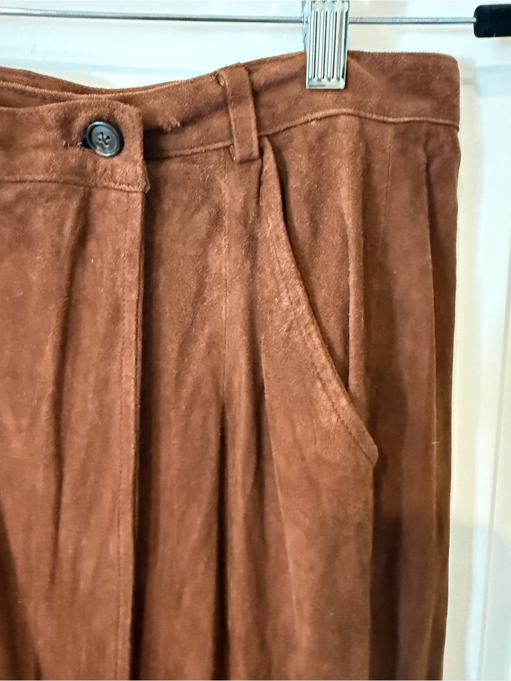 Vintage 80’s Ralph Lauren Classic Brown Suede Midi Skirt - Picture 2 of 7